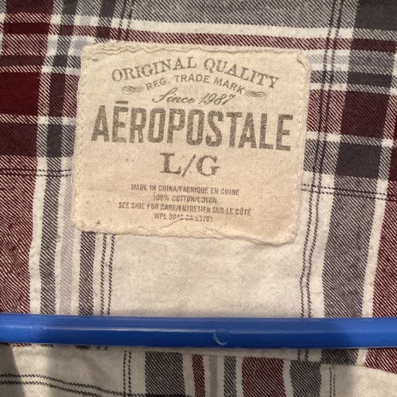 Mens Aeropostale flannel button up shirt size large - Picture 2 of 3